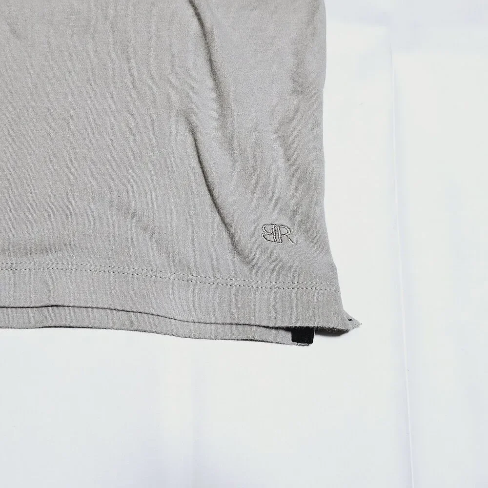 Banana Republic Men's Gray Large Long‎ Sleeve Polo 100% Cotton Classic Preppy